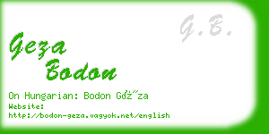 geza bodon business card